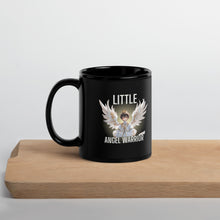 Load image into Gallery viewer, Little Angel Warrior X-mas gift for kids Black Glossy Mug