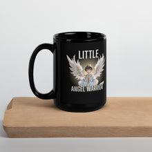 Load image into Gallery viewer, Little Angel Warrior X-mas gift for kids Black Glossy Mug