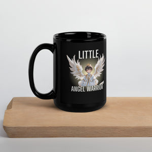 Little Angel Warrior X-mas gift for kids Black Glossy Mug