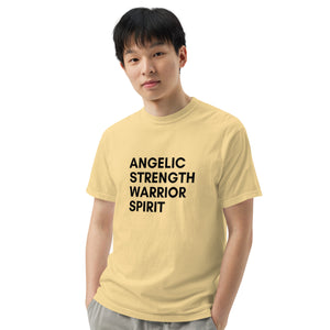 Angel Warrior Quotes Unisex garment-dyed heavyweight t-shirt