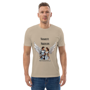 Namaste Nuzzler Angel Warrior Spiritual Couple Unisex organic cotton t-shirt