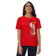 Load image into Gallery viewer, Enlightened Partner Angel Warrior Spiritual Couple Unisex organic cotton t-shirt