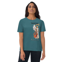 Load image into Gallery viewer, Enlightened Partner Angel Warrior Spiritual Couple Unisex organic cotton t-shirt