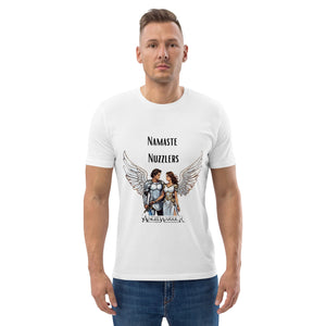 Namaste Nuzzler Angel Warrior Spiritual Couple Unisex organic cotton t-shirt